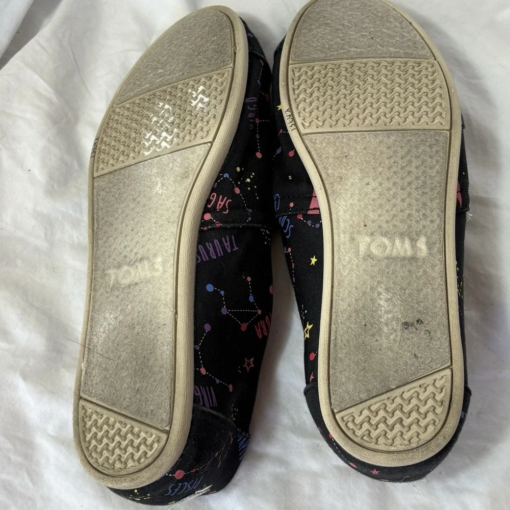 Tom's Constellation‎ Astrology Slip On Loafers Black Colorful GLOW IN DARK 7N/M